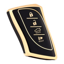 OFF WE GO for Lexus Key Fob Cover, Soft TPU Full Protection Key Shell Key Case Compatible with Lexus ES GS NX UX GX LC LS RX Smart Remote Key Accessories (Gold Black)
