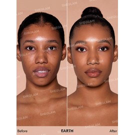 SHEGLAM Skinfinite Hydrating Foundation Flawless Dewy Foundation Hydrating Coverage Invisible Pore Concealer Pore-less Non-Greasy Lightweight Natural Soft Liquid Foundation-Earth