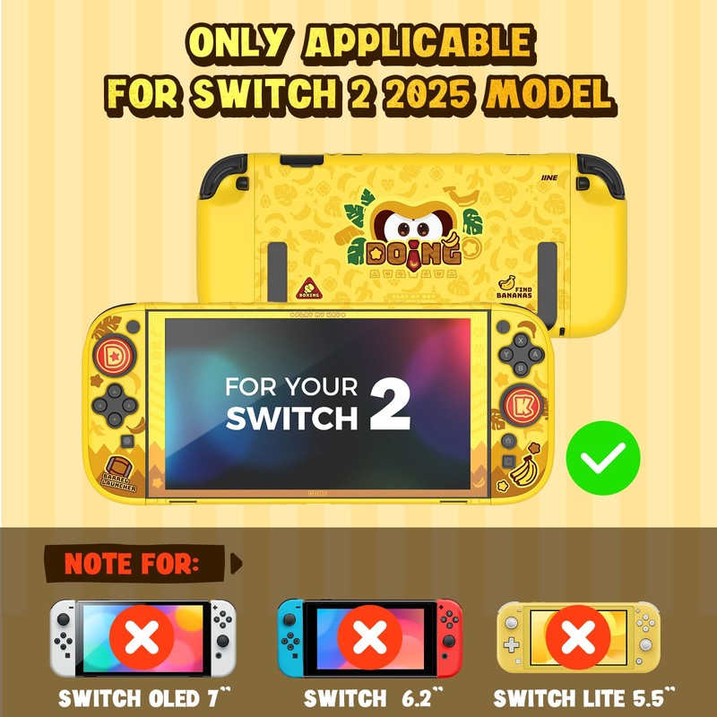 IINE Dockable Protective Case for Switch 2, Hard Shell Case