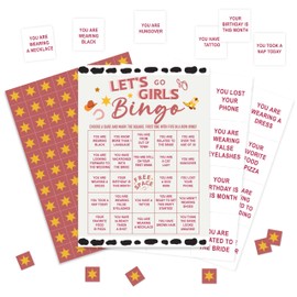 Bachelorette Party Games, Cowgirl Bingo Game Cards, Bridal Bingo for Adults, Slumber Party Sleepover Party Decor Favors, Card Gifts for Women Friends Family, 08