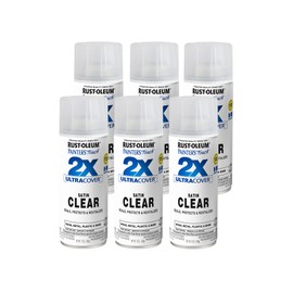Rust-Oleum 346952-6PK Painter's Touch 2X Ultra Cover Spray Paint, 12 oz, Satin Clear, 6 Pack