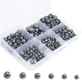 125PCS Split Shot Fishing Weights Round Removable Fishing Sinkers for Fly Bass Fishing Casting 6 Sizes