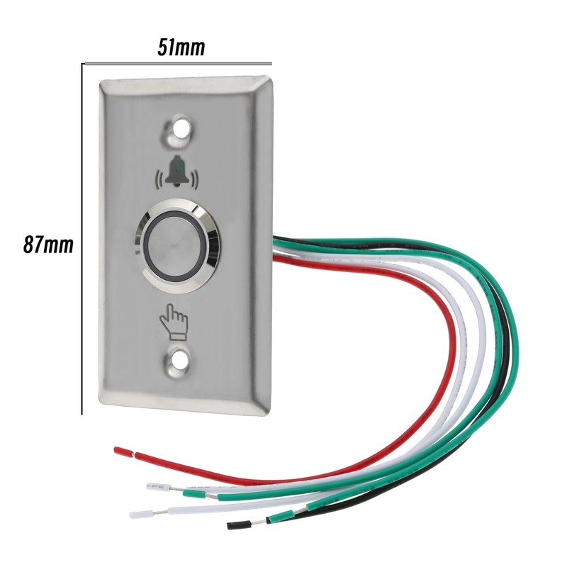YINETTECH Waterproof Door Bell Lighting Pressure Button Switch with LED