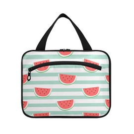 senya Toiletry Bag Travel Bag with Hanging Hook Colorful Butterfly Makeup Cosmetic Bag Travel Organizer Water-resistant for Toiletries Accessories Shampoo Full Sized Container,M, Red Watermelon Slice, Large