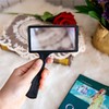 Large Rectangular Handheld Magnifying Glass，5X Magnification，4x2inches Handheld Magnifier，Scratch Resistant Glass