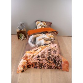 BrandMac Bed Linen Set with Squirrel 135 x 200 cm 80 x 80 cm 100% Cotton