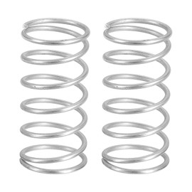 QUARKZMAN Pack of 2 Compression Springs, 1.2mm Wire Dia. x 15mm Outer Dia. x 30mm Length 304 Stainless Steel Extension Spring Ballpoint Pen Compression Springs for Workshop, Home Repairs, Silver