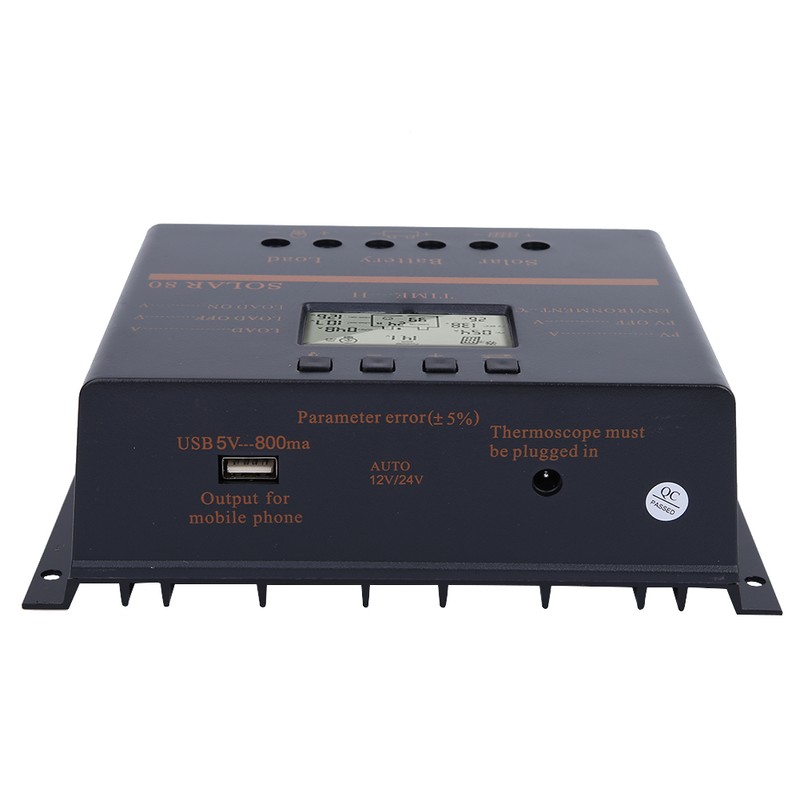 12V 24V Auto 80A PWM Solar Charge Controller Solar Panel