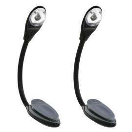 Patriot Lighting 2 PACK Flexible LED Book Light Easy Clip On Reading Travel Battery Op Patriot