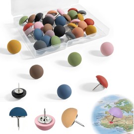 30Pcs Cute Decorative Push Pins，Bulletin Board Thumb Tacks Push Pins for Bulletin Board,9 Colors Cute Office Decor for Cork Board, Photos Wall Maps and Other Offices