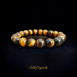 Unbranded AAA Gold Tiger Eye Bracelet Natural Stones 10mm Unisex Stretch Bead Bracelet