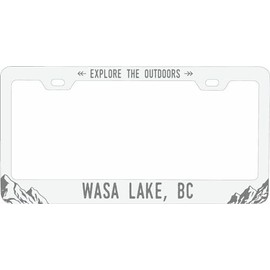 Wasa Lake British Columbia Souvenir Engraved Metal License Plate Frame Explore the Outdoor design White