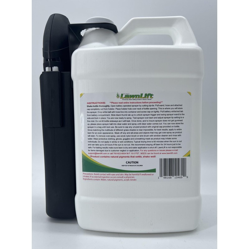 1-gallon Lawnlift ready to use grass paint, shake and spray