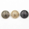 5 Pcs Hollow Metal Button Black Sliver Gold Buttons Round