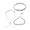 GUESS Silvertone 3 Piece Crystal Stone Mixed Bracelet Set