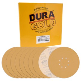 Dura-Gold Premium 9" Drywall Sanding Discs - 240 Grit (Box of 10) - 8 Hole Pattern Sandpaper Discs with Hook & Loop Backing, Fast Cutting Aluminum Oxide Abrasive - for Drywall Power Sander, Sand Wood