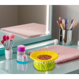 GABROC Sunflower Ring Holder Dish And Ring Holder Jar Ceramic Jewelry Dish With Ring Holder Cute Ring Tray Engagement Ring Holder Trinket Dishes For Women Beautiful Jewelry Tray