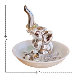 PUDDING CABIN Elephant Gift for Women - Elephant Trinket Dish for Rings Earrings Organizer - Elephant Decor for Women Girls Her Friends Birthday Valentine's Day Xmas Gifts