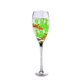 x3anggyt5 Aquarium Clear Glass Fish Tank Champagne Glass Shape Glass Fish Tank Home Decoration Fish Tank(12cmx40cm)
