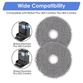(4 Pack) Plus 505 Combo Replacement Mop Pads Compatible with iRobot Plus 505 Combo robot + AutoWash dock/Plus 405 Combo Robot Vacuum, Mop Cloths Accessories