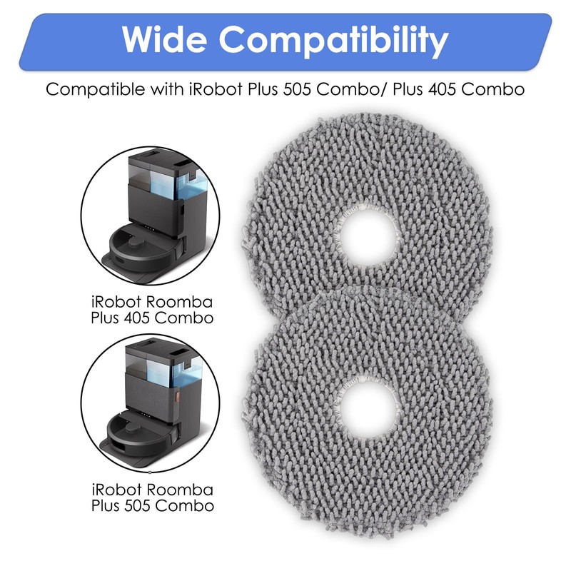 (4 Pack) Plus 505 Combo Replacement Mop Pads Compatible with