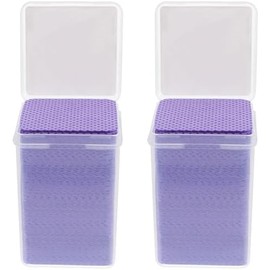 VILLCASE Toallitas Limpiadoras de Pegamento para Extensiones de Pestañas y Uñas 400 Piezas Tamaño Compacto Uso Profesional y Doméstico para Salones y Viaje Color Púrpura 2 Cajas de 200