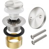 Brushed Nickel Bathtub Drain Stopper and Overflow Kit, Solid Brass