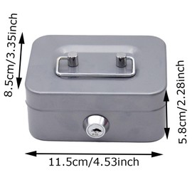 Portable Secure Metal Money Box, Mini Cash Box with Lock, CuiCanfla 2 Pieces Metal Cash Box, Mini Safe Lock Box, Money Box for Coin Collection in Daily Sale