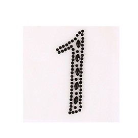 CraftbuddyUS 2 x "1" Self Adhesive Stick on Black Rhinestone Numbers Gems Crystals