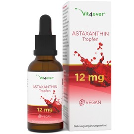 Astaxanthin Drops - High Dose with 12 mg Astaxanthin Per Use - Alternative to Astaxanthin Capsules - 100% Natural Astaxanthin - High Bioavailability - Laboratory Tested - Vegan - 30 ml