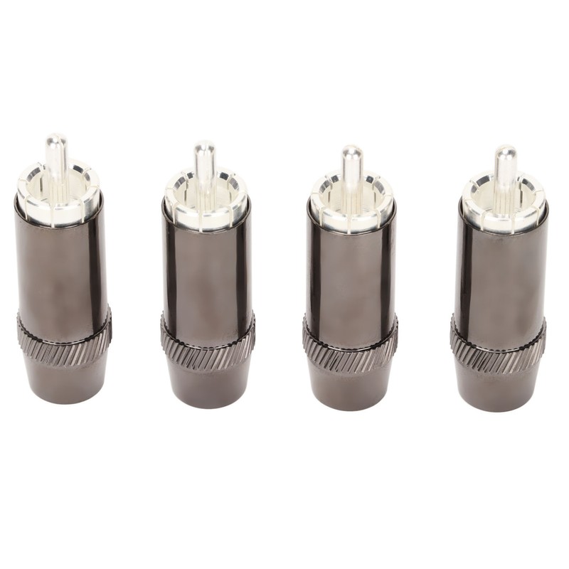 4pcs RCA Sound Plug Silver Plated RCA Male Plug Connector