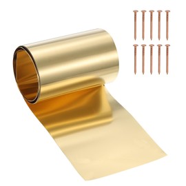 YELARXI Brass Sheet Roll Metal Film Brass Foil Plate, 0.3 x 100 x 1000mm 28 Gauge(0.3mm) Thickness Fit for DIY Crafts Electrical Repair - Cylinder(1 Pack, Brassy)