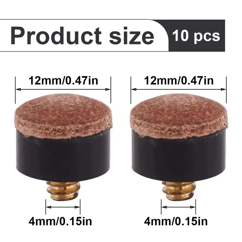 NOPKESV Pack of 10 Billiard Cue Tips Replacement Kit, Pool