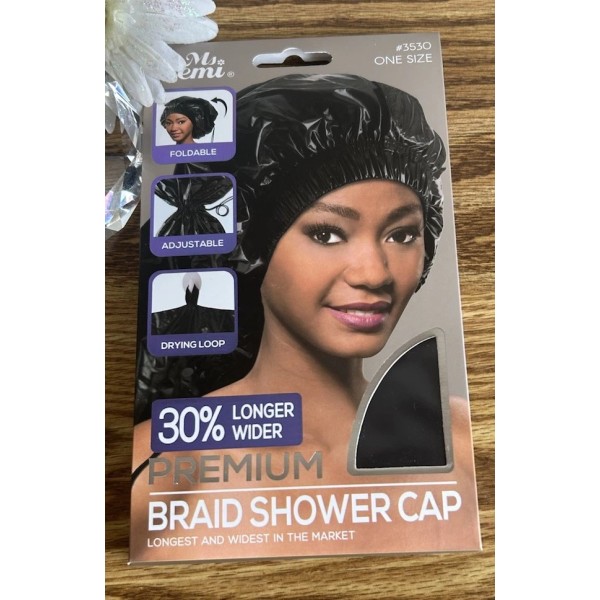 Annie Ms. Remi Premium Braid Shower Cap Black – Adjustable