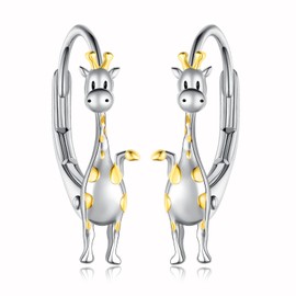 SCZKLAQ Sterling Silver Giraffe Dangle Earrings