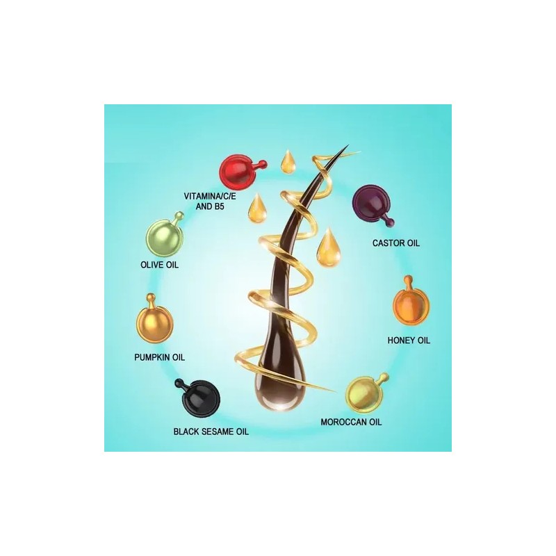 Capsulas Capilar Vitamina Aceite Suero Nutrición 6 Frascos