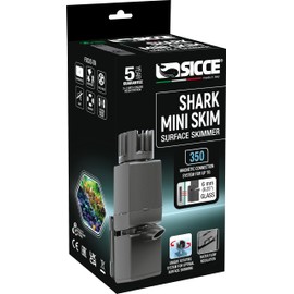 Sicce Shark Mini Aquarium Surface Skimmer 350 up to 40 Gallon Aquariums | 90 GPH Flow Rate Efficient Debris Oil Film Removal Freshwater & Saltwater