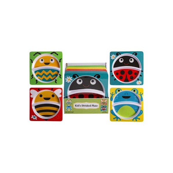 Regent Kids Divided Plates 4 cute designs, Lady Bug, Bumble