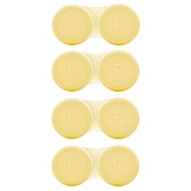 Vastsoon 4 Pack Contact Lens Case, Contact Solution Soaking Case Replacement Kit for Travel, Daily Use (Yellow)