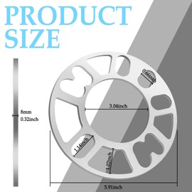 CXCCOI 2PCS 8mm Car Wheel Spacers,Hubcentric Wheel Spacers for PCD 98-120mm 4 or 5 Cam Lugs & 4x100/4x114.3/5x105/5x112 Bolt Pattern,Spacers for Car Accessories for Hub (4 or 5 Lugs Universal-8mm)