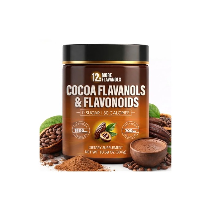 High Flavanol Cocoa Powder – 𝟏𝟓𝟎𝟎𝐦𝐠 Flavanols with 𝟕𝟎𝟎𝐦𝐠 Naturally