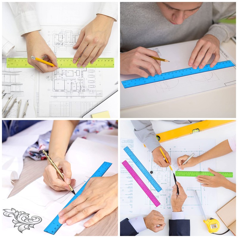 Belle Vous 24 Pack School Ruler - 30cm/11.81 inches -