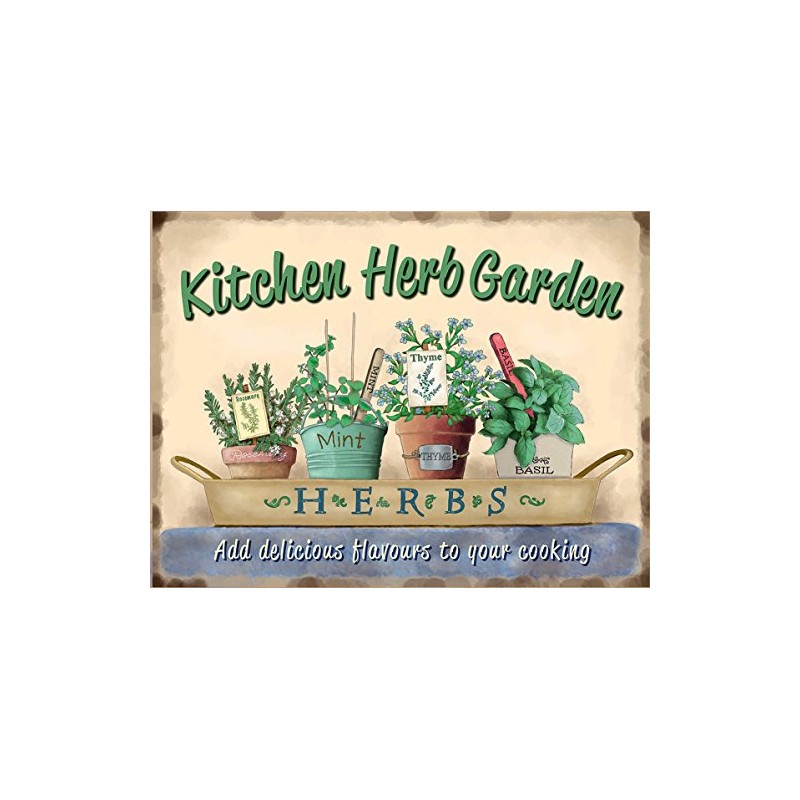 Shawprint KITCHEN HERB GARDEN RETRO VINTAGE STYLE METAL TIN WALL