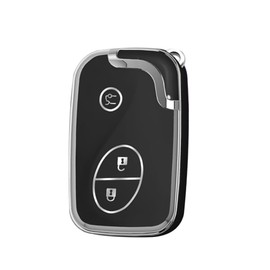 TECART Key Fob Cover Fit for Lexus Is250 Is300C Soft TPU Key Case Keychain Key Shell Box Holder Accessories 3 button, Black, 3 button
