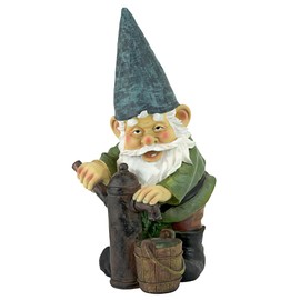 Garden Gnome Statue - Water Pump Pete Garden Gnome - Lawn Gnome