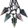 mookaitedecor Natural Indian Agate Crystal Point Pendant Necklace for Women