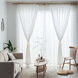 Vifoulal Pack of 2 Boho Curtain Holders, Natural Cotton, Rope Curtain Tiebacks, Handmade, Two Sheets, Woven Curtain, Decorative Holder for Country Curtains in Bohemian Style (Beige)