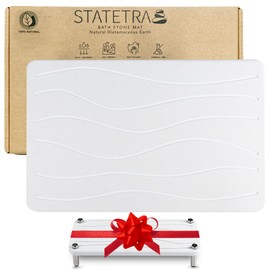 STATETRA Stone Bath Mat 15.3X23.6 Stone Shower Mat, Diatomaceous Bath Mat, Quick Dry Bath Mat Stone, Ultra Absorbent Stone Bath Mats for Bathroom Easy to Clean & Chemical Free Bath Stone Mat