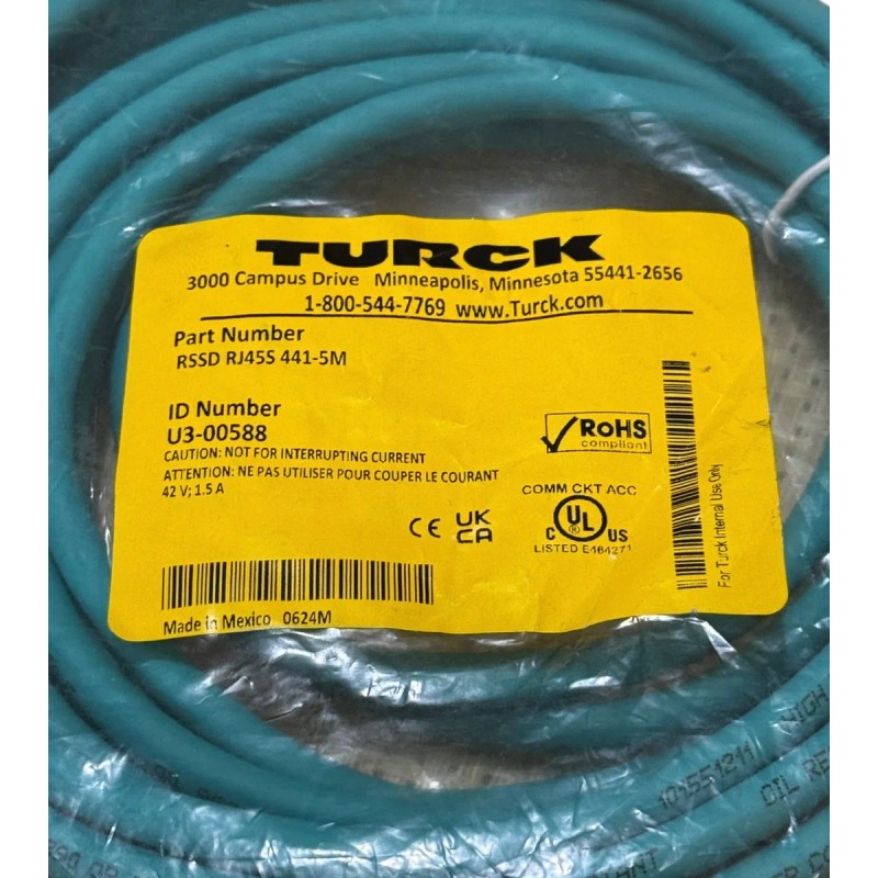 Turck Rssd Rj45s 441-5m M12 4 Pin - Ethernet U3-00588