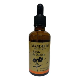 Aceite de Ricino Marca Mandulis Castor Oil 100% aceite de ricino puro, natural y orgánico. Prensado en frío Sin Hexanos. Ayuda Para El Crecimiento de Pestañas, Cejas, Barba. 50ML de aceite de ricino puro con cepillo para pestañas incluido.